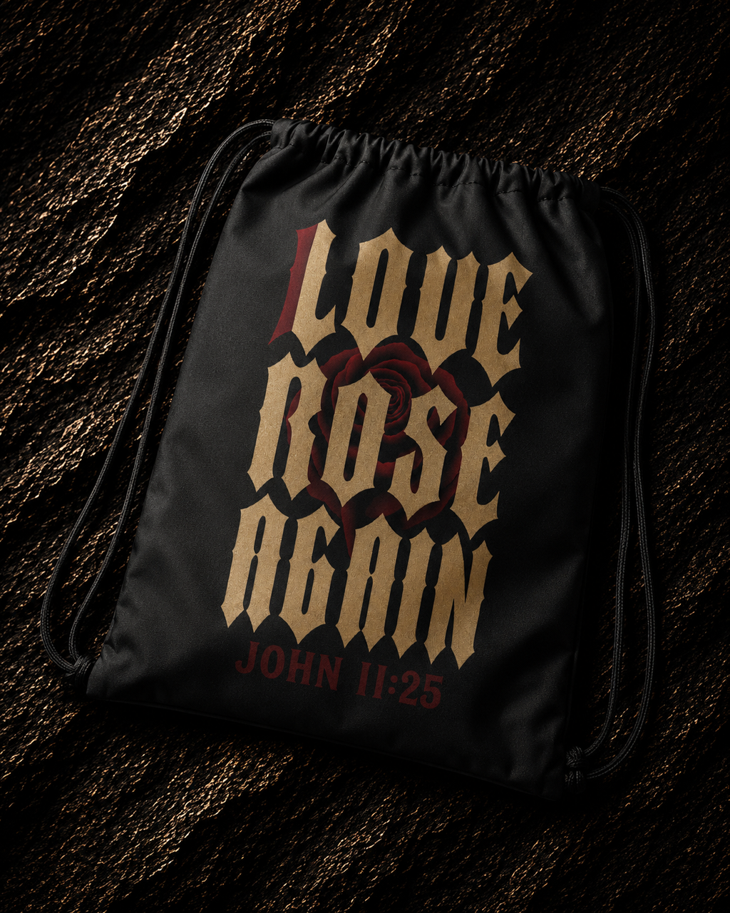 LOVE ROSE AGAIN Drawstring Bag