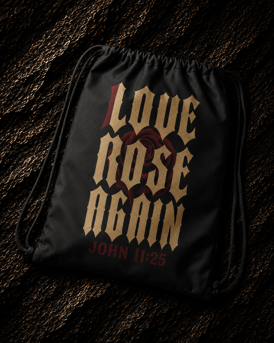 LOVE ROSE AGAIN Drawstring Bag